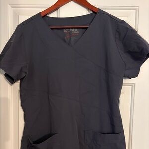 Grey's Anatomy Charcoal Short Sleeve V-Neck Top